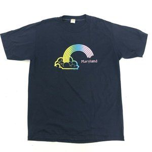 MARYLAND Rainbow T-shirt L Large Vintage 1980